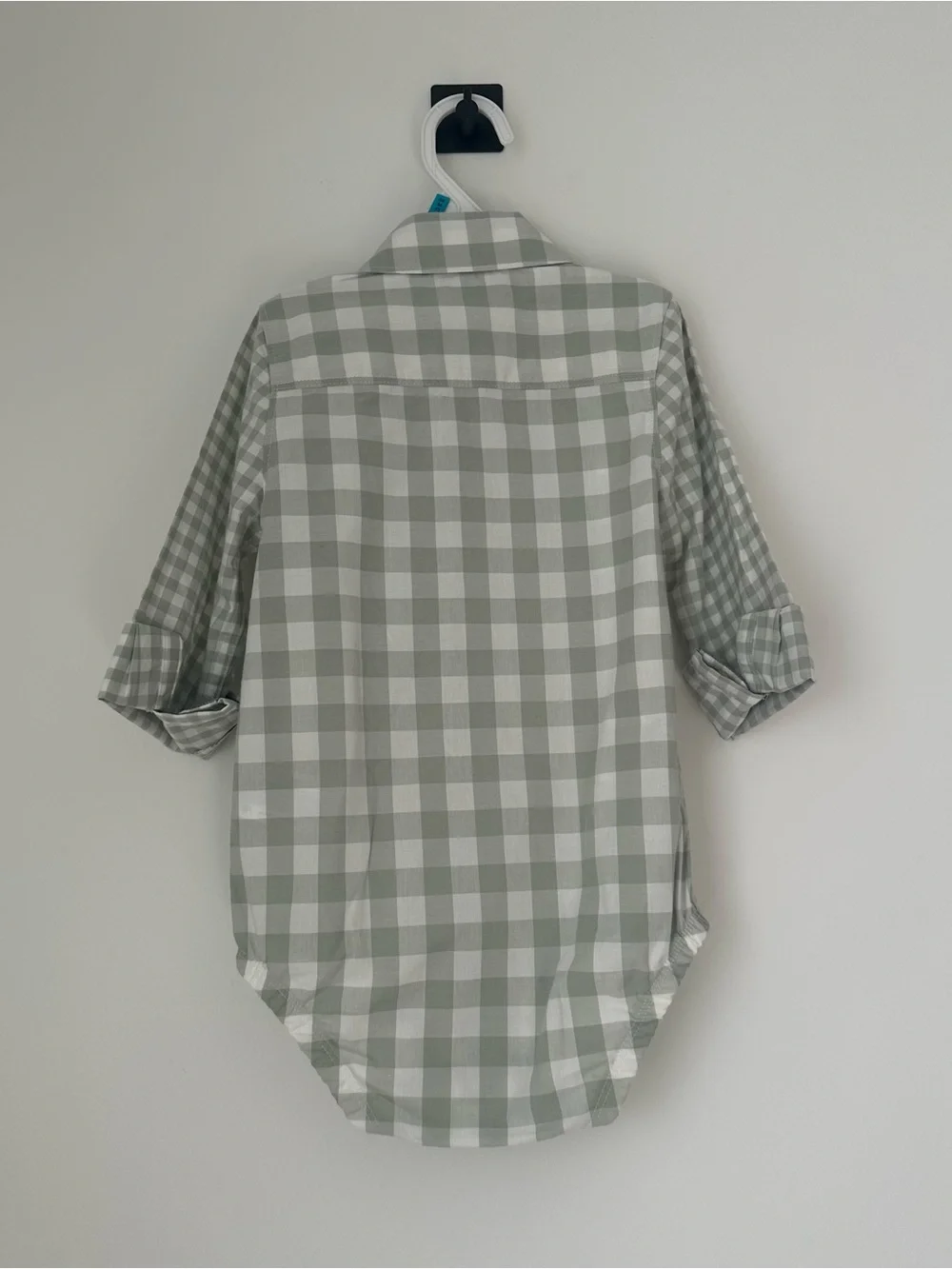OshKosh B'gosh Green Gingham Button-Front Bodysuit Shirt